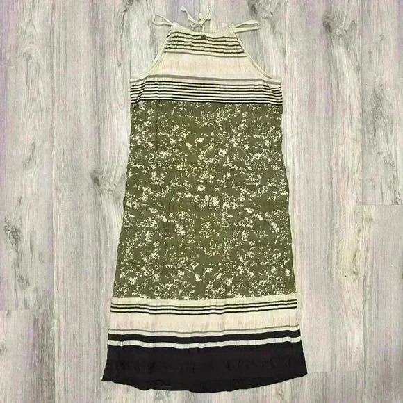 Prana Green Brown Earthy Modal Sleeveless Lightweight Midi Dress Pockets Size S - Picture 6 of 9